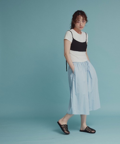 W:Huku（フーク）の「【W:Huku / ソフトタッチツイル】ロング ストラップ ビスチェ / Soft-Touch Twill Long Strap Bustier（ベスト・レディース・ベージュ系その他/ブラック・FREE）」の21枚目の写真