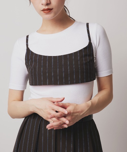 W:Huku（フーク）の「【W:Huku / ソフトタッチツイル】ロング ストラップ ビスチェ / Soft-Touch Twill Long Strap Bustier（ベスト・レディース・ベージュ系その他/ブラック・FREE）」の22枚目の写真