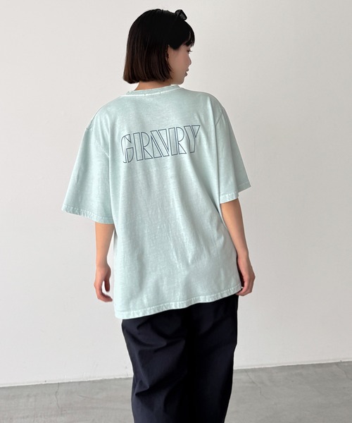 CANAL JEAN(キャナルジーン)の「Twelve12 GRNRY Tシャツ(Tシャツ/カットソー・レディース・チャコールグレー/サックスブルー・LARGE/MEDIUM)」の1枚目の写真
