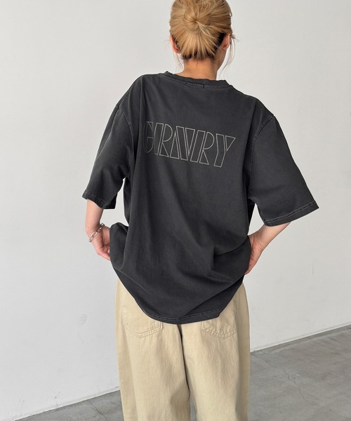 CANAL JEAN(キャナルジーン)の「Twelve12 GRNRY Tシャツ(Tシャツ/カットソー・レディース・チャコールグレー/サックスブルー・LARGE/MEDIUM)」の6枚目の写真