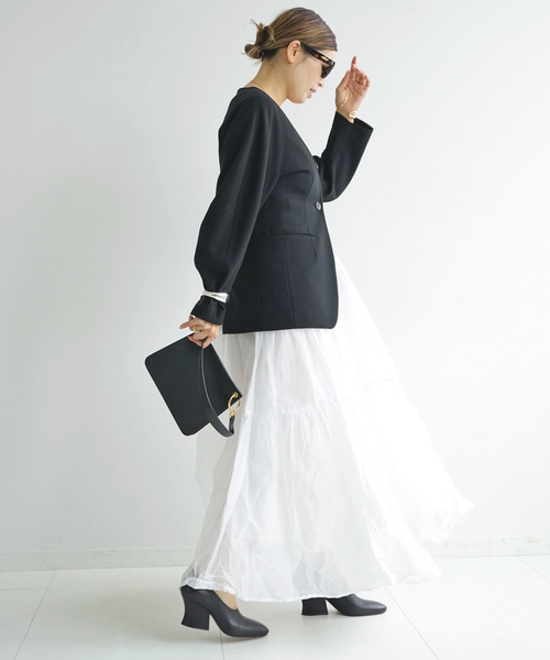Marilyn Moon(マリリンムーン)の「【MARILYN MOON/マリリンムーン】dramatic skirt(スカート・レディース・ブラック/ホワイト・36/38)」の4枚目の写真