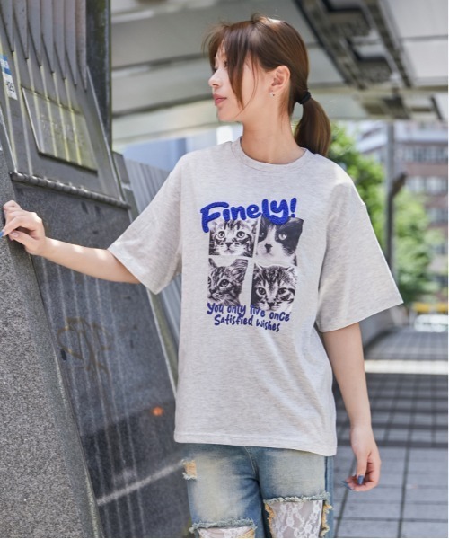 GORGE(ゴージ)の「《ネコフォト・サガラロゴ》プリントTシャツ/カジュアル×ストリート/春夏/全3色(Tシャツ/カットソー・レディース・オフホワイト/チャコール/オートミール・F)」の11枚目の写真