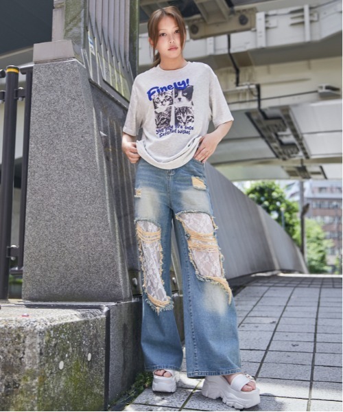 GORGE(ゴージ)の「《ネコフォト・サガラロゴ》プリントTシャツ/カジュアル×ストリート/春夏/全3色(Tシャツ/カットソー・レディース・オフホワイト/チャコール/オートミール・F)」の13枚目の写真