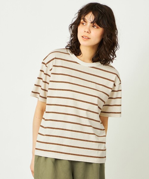 MACKINTOSH PHILOSOPHY(マッキントッシュ フィロソフィー)の「GREY LABEL マルチボーダー半袖Tシャツ(Tシャツ/カットソー・レディース・オフホワイト/ブラウン系その他4/レッド系その他・2/6)」の1枚目の写真