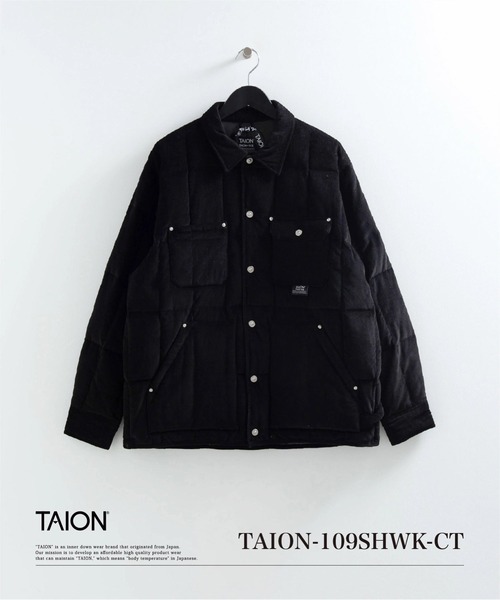 TAION(タイオン)の「【TAION(タイオン)】〈ユニセックス〉ワーク コーデュロイ×ダウンシャツ(ダウンジャケット/コート・メンズ・ブラック・M)」の1枚目の写真