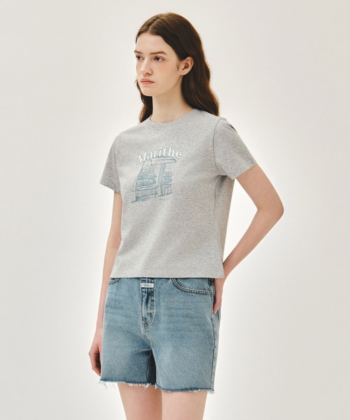 MARITHE + FRANCOIS GIRBAUD（マリテフランソワジルボー）の「[REGEN] W FRENCH FRUIT SHOP GRAPHIC TEE（Tシャツ/カットソー・レディース・White/ヘザーグレー・SMALL/MEDIUM）」の12枚目の写真
