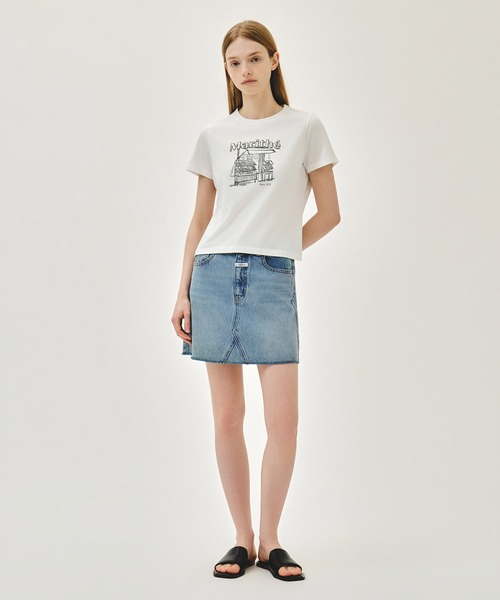 MARITHE + FRANCOIS GIRBAUD（マリテフランソワジルボー）の「[REGEN] W FRENCH FRUIT SHOP GRAPHIC TEE（Tシャツ/カットソー・レディース・White/ヘザーグレー・SMALL/MEDIUM）」の5枚目の写真