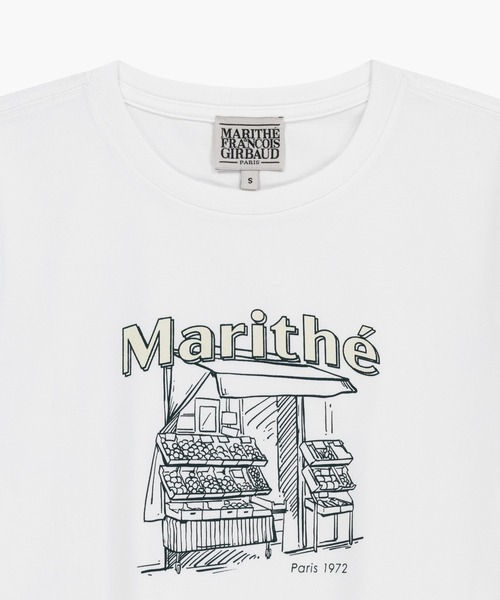 MARITHE + FRANCOIS GIRBAUD（マリテフランソワジルボー）の「[REGEN] W FRENCH FRUIT SHOP GRAPHIC TEE（Tシャツ/カットソー・レディース・White/ヘザーグレー・SMALL/MEDIUM）」の9枚目の写真