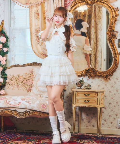 ReAmour（リアムール）の「レースティアードスカート（スカート・レディース・ブラック/ピンク/アイボリー・FREE）」の11枚目の写真