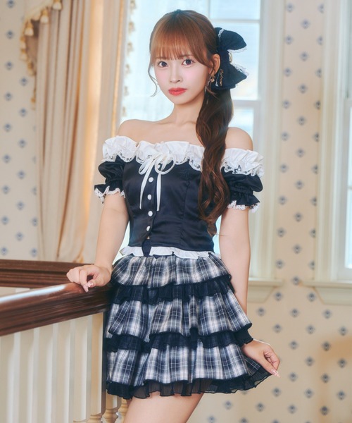 ReAmour（リアムール）の「レースティアードスカート（スカート・レディース・ブラック/ピンク/アイボリー・FREE）」の21枚目の写真