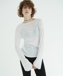 CLANE（クラネ）の「SHEER LOOSE CUT TOPS（Tシャツ/カットソー）」