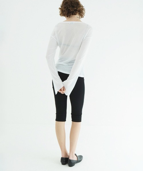 CLANE（クラネ）の「SHEER LOOSE CUT TOPS（Tシャツ/カットソー・レディース・ホワイト/ピンク・1/2）」の7枚目の写真