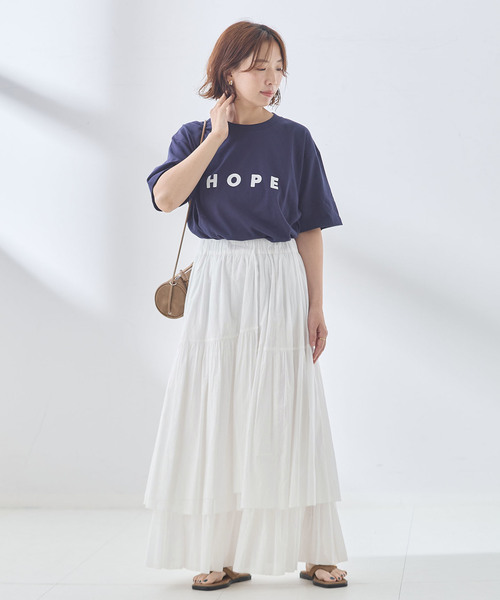 journal standard L'essage（ジャーナルスタンダードレサージュ）の「SWボイルティアードスカート（スカート・レディース・ホワイト/ブラック・38/36）」の4枚目の写真