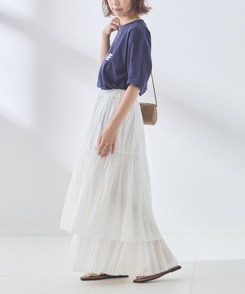 journal standard L'essage（ジャーナルスタンダードレサージュ）の「SWボイルティアードスカート（スカート・レディース・ホワイト/ブラック・38/36）」の15枚目の写真