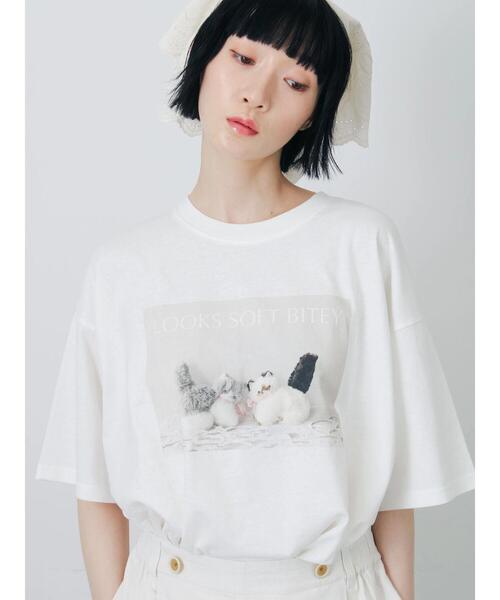 TSUHARU by Samansa Mos2(ツハルバイサマンサモスモス)の「【さて×TSUHARU】フォト柄プリントTシャツ(Tシャツ/カットソー・レディース・キナリ/オフホワイト・F)」の5枚目の写真