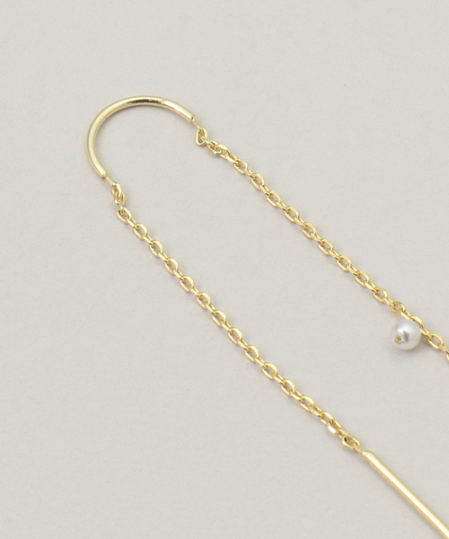 SLOBE IENA(スローブイエナ)の「theia/テイア パールチェーンピアス 81729E0026(ピアス(両耳用)・レディース・ゴールド・11)」の3枚目の写真