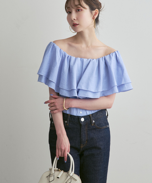Noble(ノーブル)の「【洗える】ソフトタイプライター2WAYブラウス(シャツ/ブラウス・レディース・サックスブルー/ホワイト・FREE)」の20枚目の写真