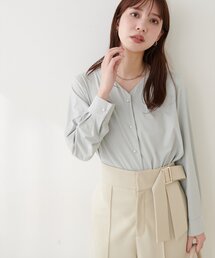 natural couture | 【sherbet line】接触冷感パール釦ブラウス(シャツ/ブラウス)