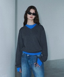 seyto(�Z�C�g)��Wool blend fake layered v-neck knit / �E�[���u�����h�t�F�C�N���C���[�hV�l�b�N�j�b�g(�j�b�g/�Z�[�^�[)