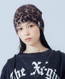 X-girl（エックスガール）の「LEOPARD SHAGGY JACQUARD BEANIE（ニットキャップ/ビーニー）」
