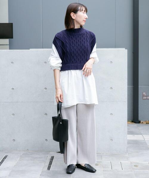 ITEMS URBANRESEARCH(アイテムズ アーバンリサーチ)の「ベストドッキングチュニック(シャツ/ブラウス・レディース・ホワイト/ライトブルー・FREE)」の3枚目の写真