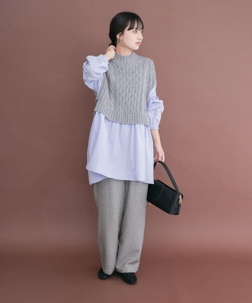 ITEMS URBANRESEARCH(アイテムズ アーバンリサーチ)の「ベストドッキングチュニック(シャツ/ブラウス・レディース・ホワイト/ライトブルー・FREE)」の11枚目の写真