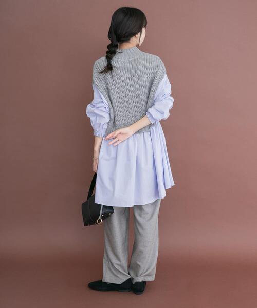 ITEMS URBANRESEARCH(アイテムズ アーバンリサーチ)の「ベストドッキングチュニック(シャツ/ブラウス・レディース・ホワイト/ライトブルー・FREE)」の12枚目の写真