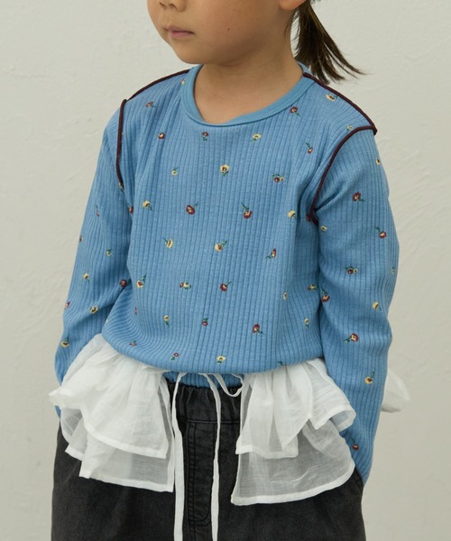 pairmanon（ペアマノン）の「【90-150cm】なみなみ配色メロー アソート長袖Tシャツ（Tシャツ/カットソー・キッズ・ブラウン系その他/ブラック/ブラウン/パープル/ブルー系その他/ピンク・110/120/130/140/100/90/150）」の4枚目の写真