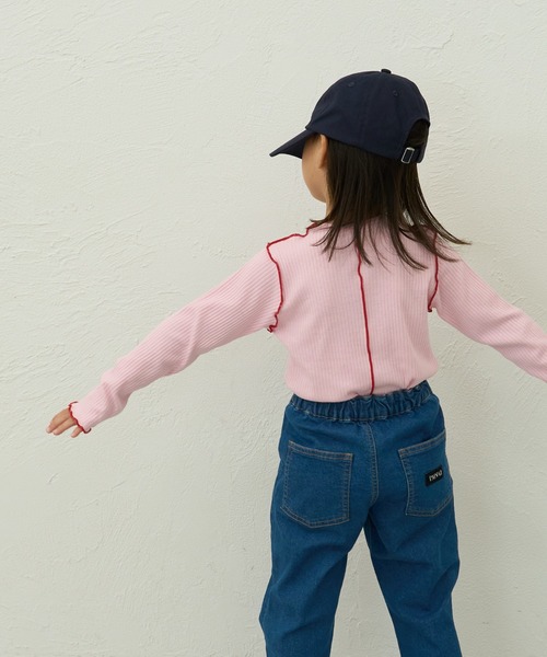pairmanon（ペアマノン）の「【90-150cm】なみなみ配色メロー アソート長袖Tシャツ（Tシャツ/カットソー・キッズ・ブラウン系その他/ブラック/ブラウン/パープル/ブルー系その他/ピンク・110/120/130/140/100/90/150）」の6枚目の写真