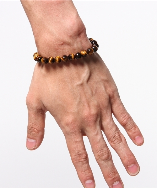 岩座 IWAKURA（イワクラ）の「【岩座】タイガーアイブレスレット/腕輪数珠 8mm玉天然石 3A（ブレスレット・メンズ・ブラウン・FREE）」の4枚目の写真