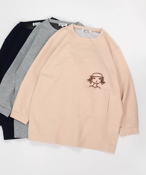 STUDIO PICONE(スタジオピッコーネ)の「ソフトダンボール立体刺繍チュニック(その他トップス・レディース・グレー/ベージュ/ネイビー・L/LL/M)」の3枚目の写真