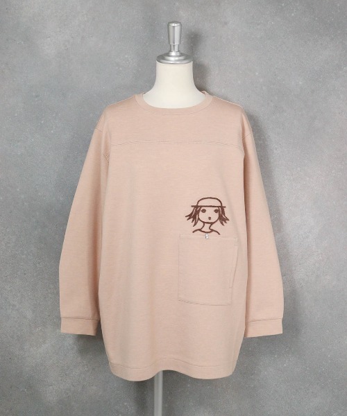 STUDIO PICONE(スタジオピッコーネ)の「ソフトダンボール立体刺繍チュニック(その他トップス・レディース・グレー/ベージュ/ネイビー・L/LL/M)」の4枚目の写真