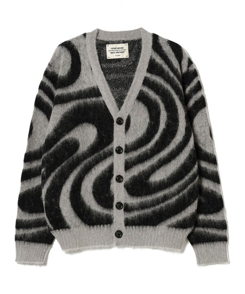 FUTURE ARCHIVE（フューチャーアーカイブ）の「FUTURE ARCHIVE / MARBLE MOHAIR CARDIGAN（ニット/セーター・メンズ・ブルー/グレー・MEDIUM/SMALL）」の3枚目の写真