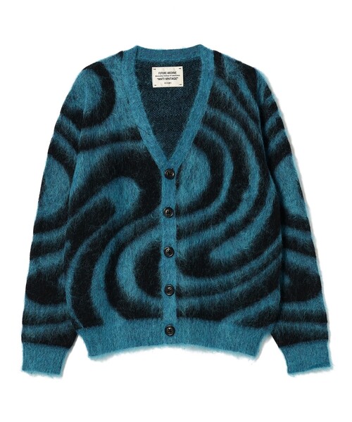 FUTURE ARCHIVE（フューチャーアーカイブ）の「FUTURE ARCHIVE / MARBLE MOHAIR CARDIGAN（ニット/セーター・メンズ・ブルー/グレー・MEDIUM/SMALL）」の8枚目の写真
