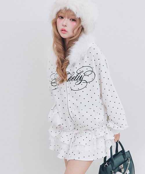 OLIVE des OLIVE(オリーブデオリーブ)の「ファー付きティアードパーカー(パーカー・レディース・ブラック/ブラウン/オフホワイト/ピンク/トップグレー/ピンク系その他・FREE)」の18枚目の写真