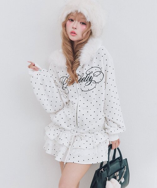 OLIVE des OLIVE(オリーブデオリーブ)の「ファー付きティアードパーカー(パーカー・レディース・ブラック/ブラウン/オフホワイト/ピンク/トップグレー/ピンク系その他・FREE)」の19枚目の写真