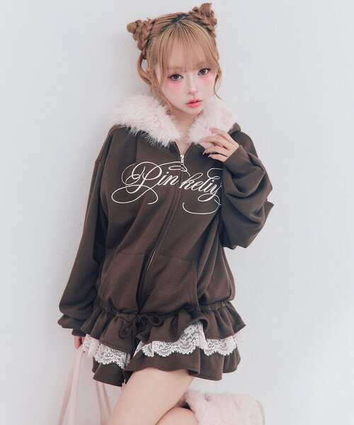 OLIVE des OLIVE(オリーブデオリーブ)の「ファー付きティアードパーカー(パーカー・レディース・ブラック/ブラウン/オフホワイト/ピンク/トップグレー/ピンク系その他・FREE)」の21枚目の写真
