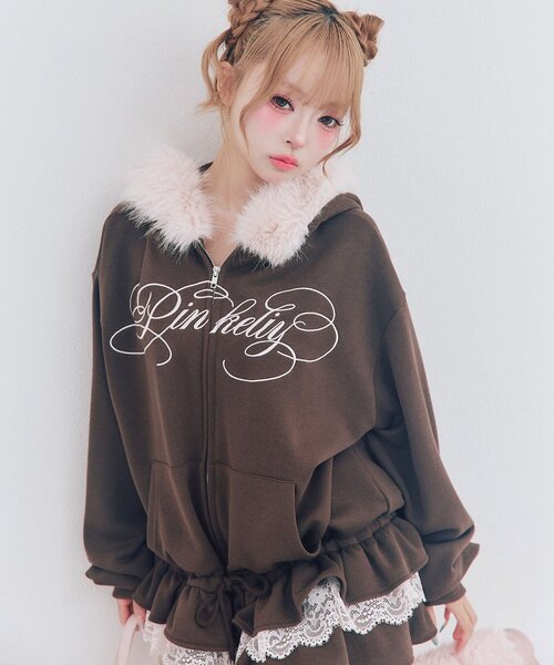 OLIVE des OLIVE(オリーブデオリーブ)の「ファー付きティアードパーカー(パーカー・レディース・ブラック/ブラウン/オフホワイト/ピンク/トップグレー/ピンク系その他・FREE)」の22枚目の写真