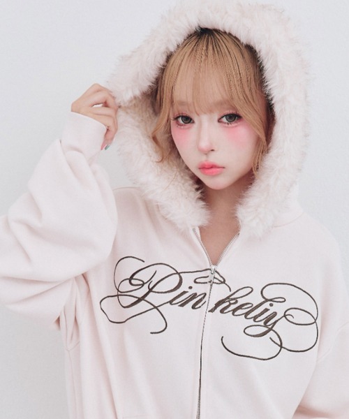 OLIVE des OLIVE(オリーブデオリーブ)の「ファー付きティアードパーカー(パーカー・レディース・ブラック/ブラウン/オフホワイト/ピンク/トップグレー/ピンク系その他・FREE)」の5枚目の写真