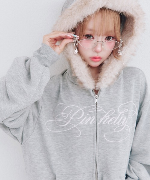 OLIVE des OLIVE(オリーブデオリーブ)の「ファー付きティアードパーカー(パーカー・レディース・ブラック/ブラウン/オフホワイト/ピンク/トップグレー/ピンク系その他・FREE)」の10枚目の写真