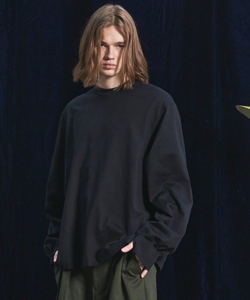 MAISON SPECIAL(メゾンスペシャル)の「《UNISEX》Gentle Heavy-weight Single Jersey Prime-Over Long-sleeved T-shirt/ジェントルヘビーオンス天竺プライムオーバーロングスリーブTシャツ【MAISON SPECIAL/メゾンスペシャル】(Tシャツ/カットソー・メンズ・チャコールグレー/ブラック/ピンク/ホワイト・2/1/0)」の3枚目の写真