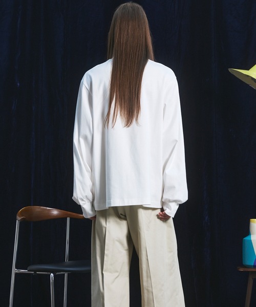 MAISON SPECIAL(メゾンスペシャル)の「《UNISEX》Gentle Heavy-weight Single Jersey Prime-Over Long-sleeved T-shirt/ジェントルヘビーオンス天竺プライムオーバーロングスリーブTシャツ【MAISON SPECIAL/メゾンスペシャル】(Tシャツ/カットソー・メンズ・チャコールグレー/ブラック/ピンク/ホワイト・2/1/0)」の16枚目の写真