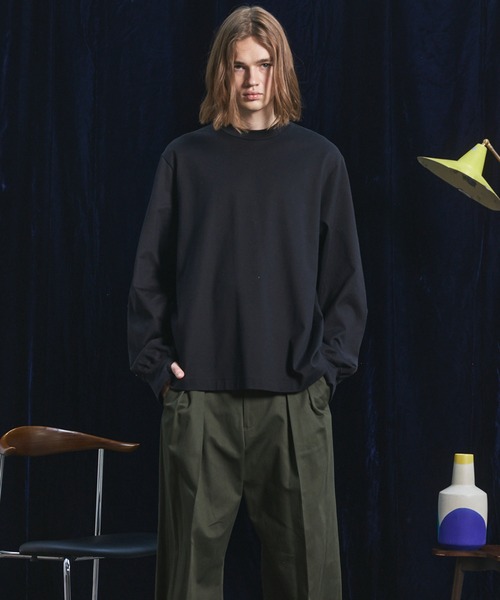 MAISON SPECIAL(メゾンスペシャル)の「《UNISEX》Gentle Heavy-weight Single Jersey Prime-Over Long-sleeved T-shirt/ジェントルヘビーオンス天竺プライムオーバーロングスリーブTシャツ【MAISON SPECIAL/メゾンスペシャル】(Tシャツ/カットソー・メンズ・チャコールグレー/ブラック/ピンク/ホワイト・2/1/0)」の17枚目の写真