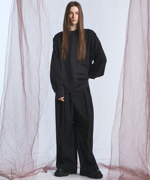MAISON SPECIAL(メゾンスペシャル)の「《UNISEX》Gentle Heavy-weight Single Jersey Prime-Over Long-sleeved T-shirt/ジェントルヘビーオンス天竺プライムオーバーロングスリーブTシャツ【MAISON SPECIAL/メゾンスペシャル】(Tシャツ/カットソー・メンズ・チャコールグレー/ブラック/ピンク/ホワイト・2/1/0)」の5枚目の写真