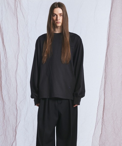 MAISON SPECIAL(メゾンスペシャル)の「《UNISEX》Gentle Heavy-weight Single Jersey Prime-Over Long-sleeved T-shirt/ジェントルヘビーオンス天竺プライムオーバーロングスリーブTシャツ【MAISON SPECIAL/メゾンスペシャル】(Tシャツ/カットソー・メンズ・チャコールグレー/ブラック/ピンク/ホワイト・2/1/0)」の11枚目の写真