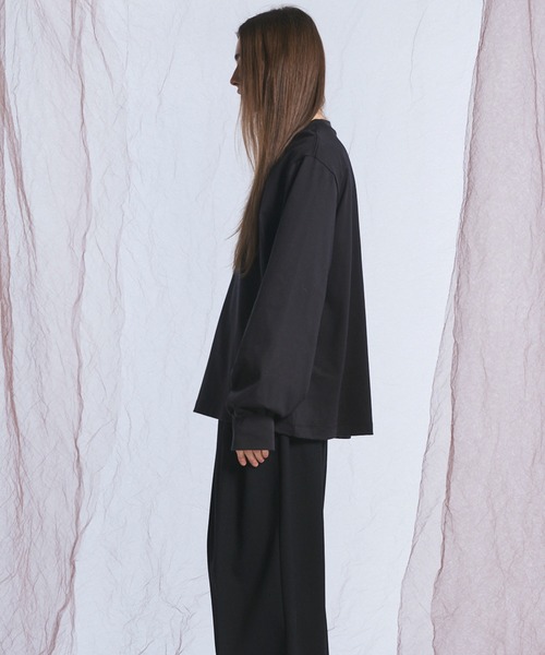 MAISON SPECIAL(メゾンスペシャル)の「《UNISEX》Gentle Heavy-weight Single Jersey Prime-Over Long-sleeved T-shirt/ジェントルヘビーオンス天竺プライムオーバーロングスリーブTシャツ【MAISON SPECIAL/メゾンスペシャル】(Tシャツ/カットソー・メンズ・チャコールグレー/ブラック/ピンク/ホワイト・2/1/0)」の12枚目の写真