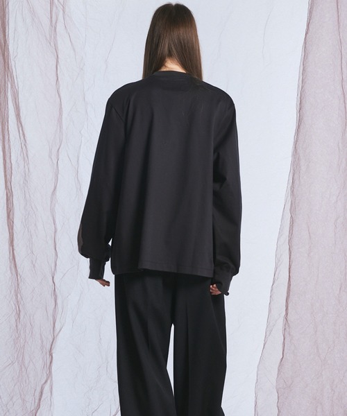 MAISON SPECIAL(メゾンスペシャル)の「《UNISEX》Gentle Heavy-weight Single Jersey Prime-Over Long-sleeved T-shirt/ジェントルヘビーオンス天竺プライムオーバーロングスリーブTシャツ【MAISON SPECIAL/メゾンスペシャル】(Tシャツ/カットソー・メンズ・チャコールグレー/ブラック/ピンク/ホワイト・2/1/0)」の13枚目の写真