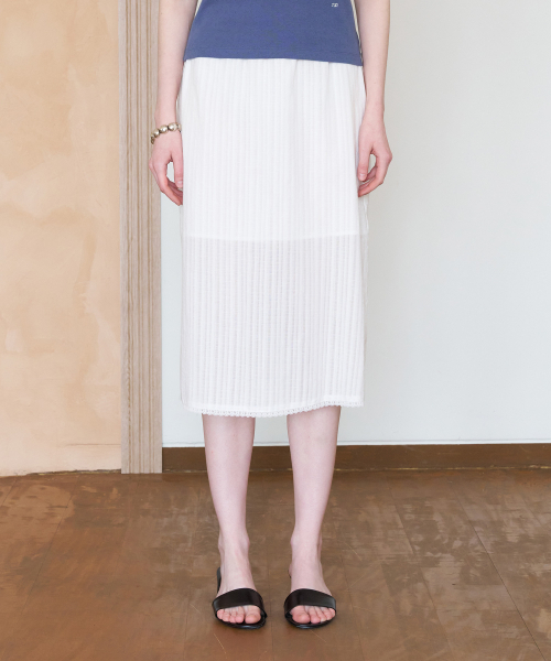 TTUDEMENT(トュードメント)の「GAUZE MIDI SKIRT_WHITE(スカート・レディース・その他・SMALL/MEDIUM)」の1枚目の写真