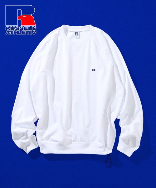 RUSSELL ATHLETIC ограниченная коллекция RUSSELL ATHLETIC × FREAK'S STORE — лонгслив Raglan Heavyweight White