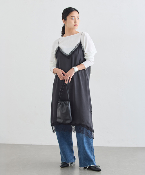 journal standard L'essage(ジャーナルスタンダードレサージュ)の「リヨセルサテンキャミワンピース(ワンピース・レディース・ブラック・FREE)」の15枚目の写真